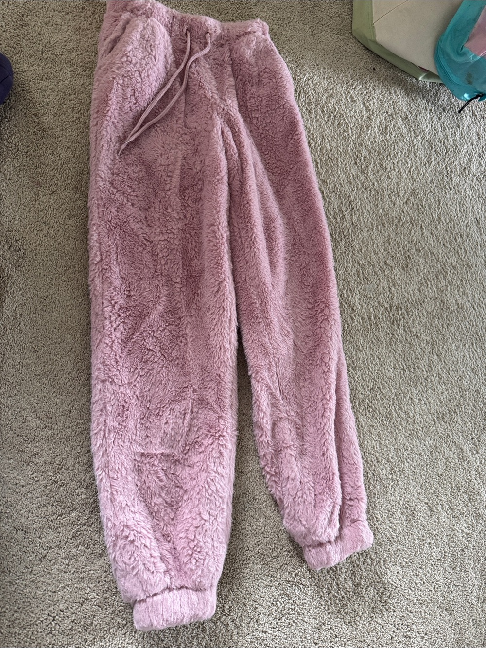 Cozy Plush Joggers in Dusty Pink